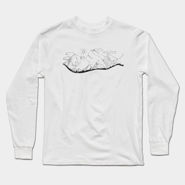 Mountains Long Sleeve T-Shirt by jitkaegressy